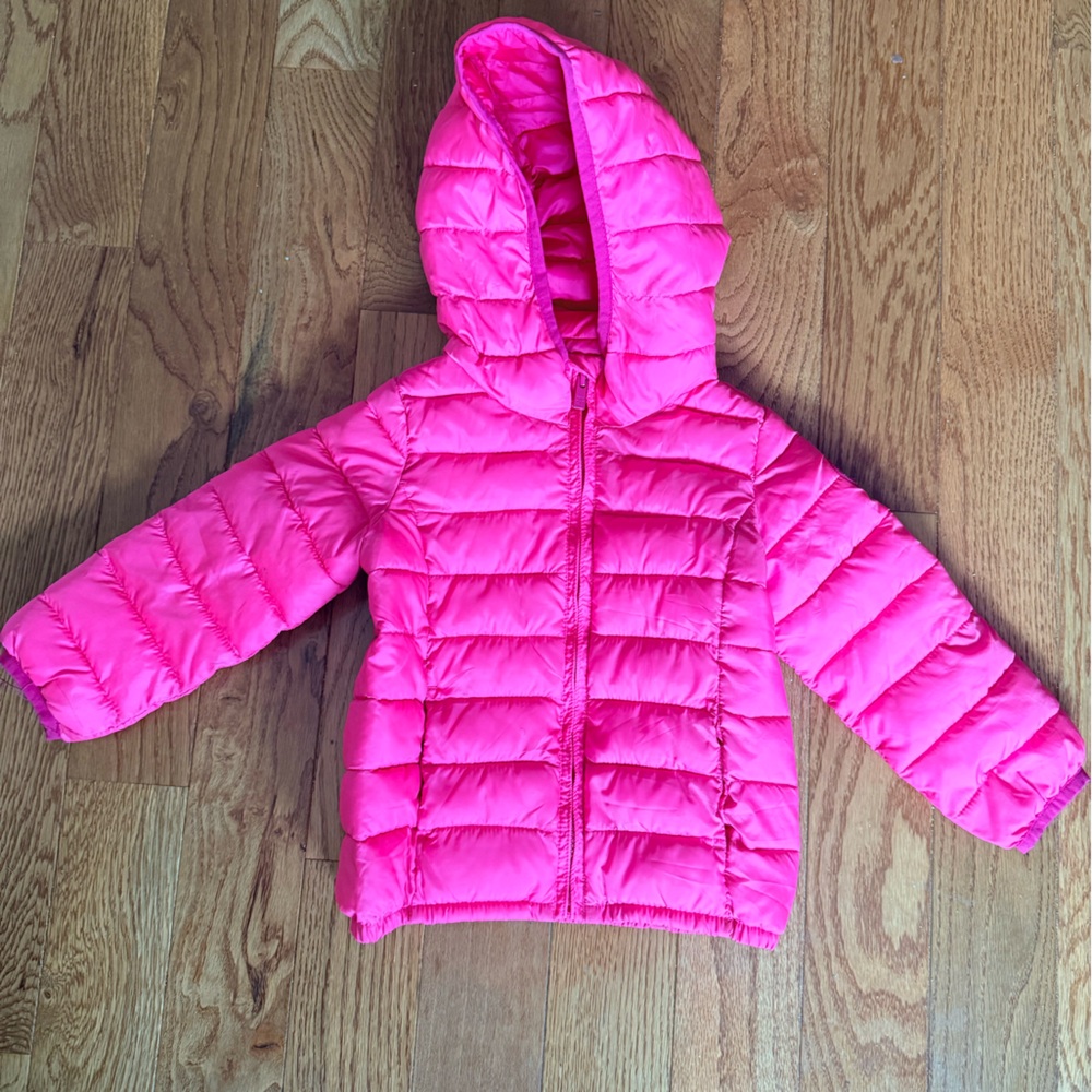 GAP KIDS Bright Neon Pink Kids Puffer Jacket Size 3